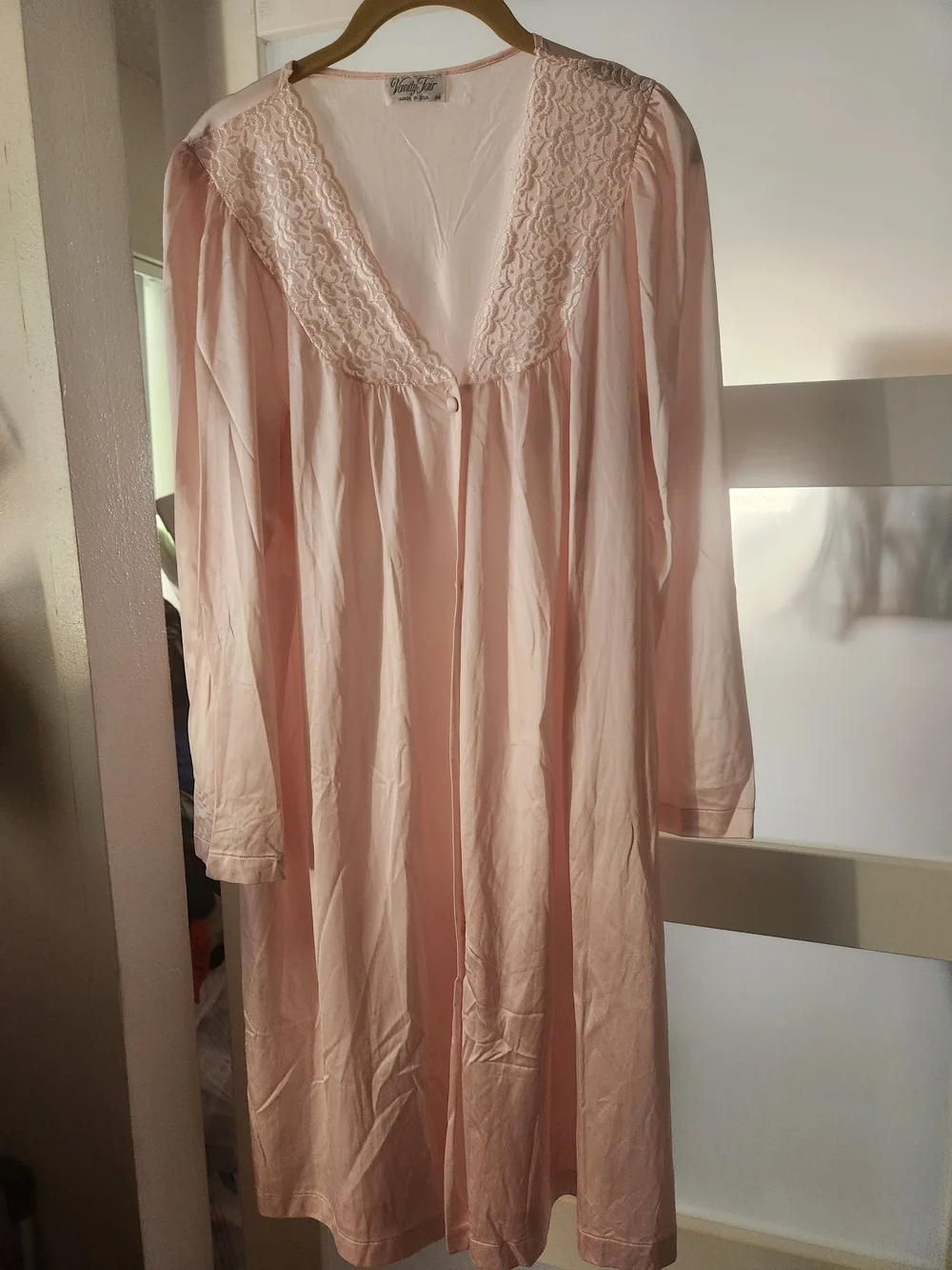 Vanity Fair Pale Pink Lace-Trim Nightgown